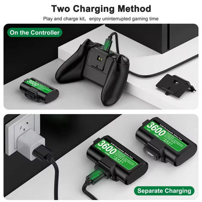 Rechargeable 2Pack Battery Set With Charging Cable For Xbox Series XS And Xbox One 3