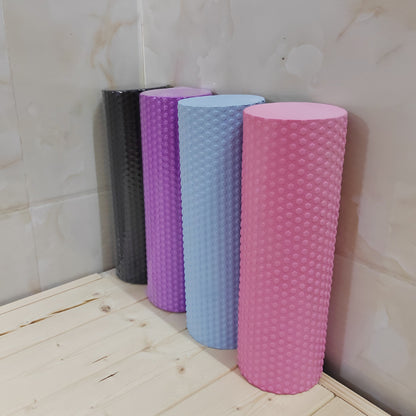 EVA Foam Yoga Roller, 9.5cm x 29.7cm Hexagonal/Round Massage Roller for Pilates, Muscle Recovery & Home Workouts