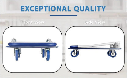 Heavy-Duty Folding Hand Truck Dolly Cart with 330lbs Capacity – Compact Luggage Cart & Moving Trolley with 4 Wheels