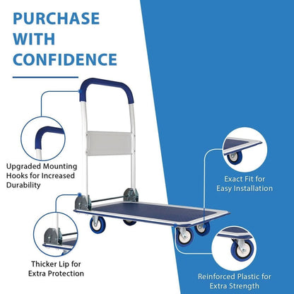 HeavyDuty Folding Hand Truck Dolly Cart With 330lbs Capacity  Compact Luggage Cart  Moving Trolley  3