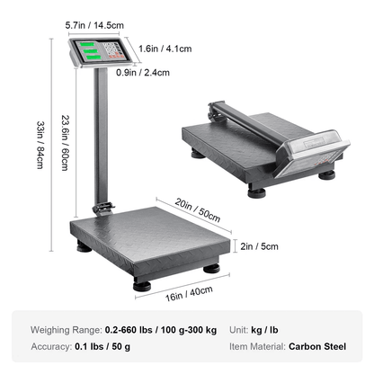Digital Computing Floor Platform Scale ACDC Powered Shipping  Postal Scale 6