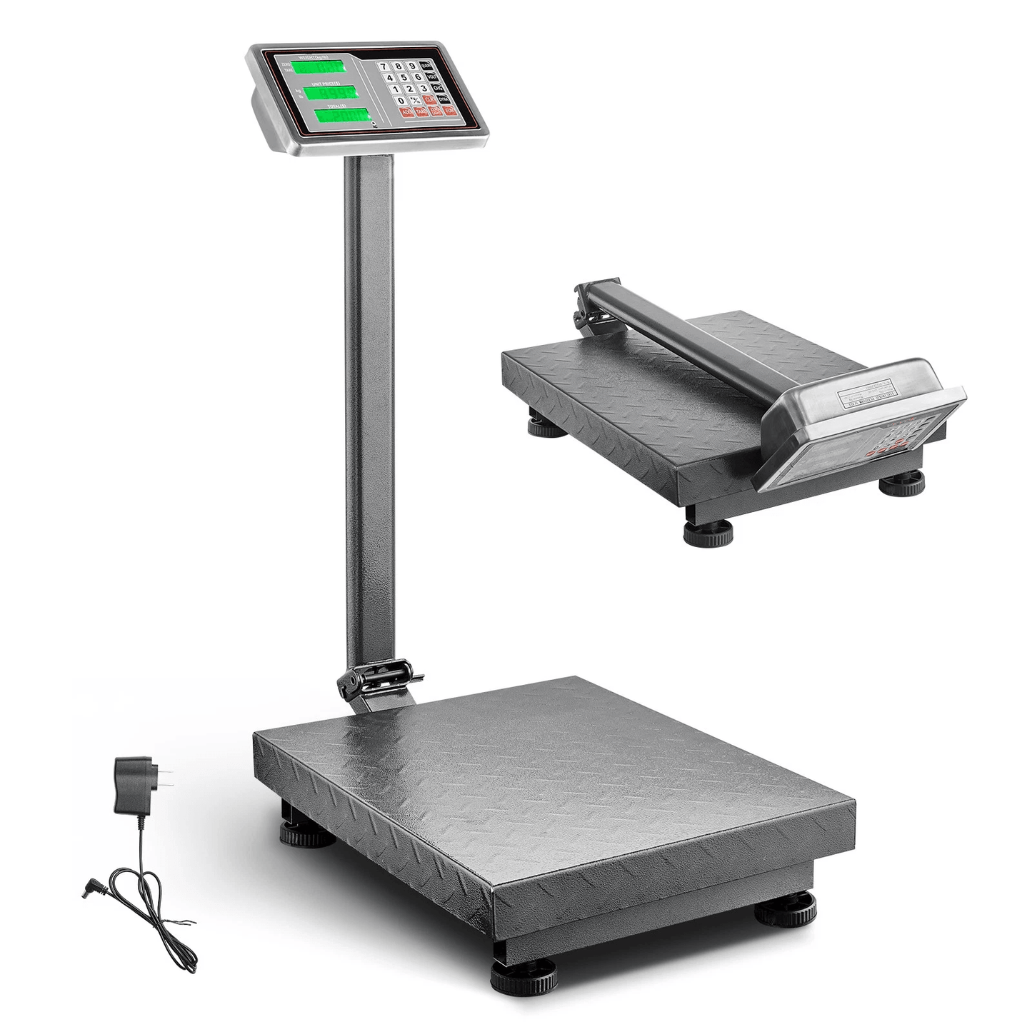 Digital Computing Floor Platform Scale, AC/DC Powered Shipping & Postal Scale