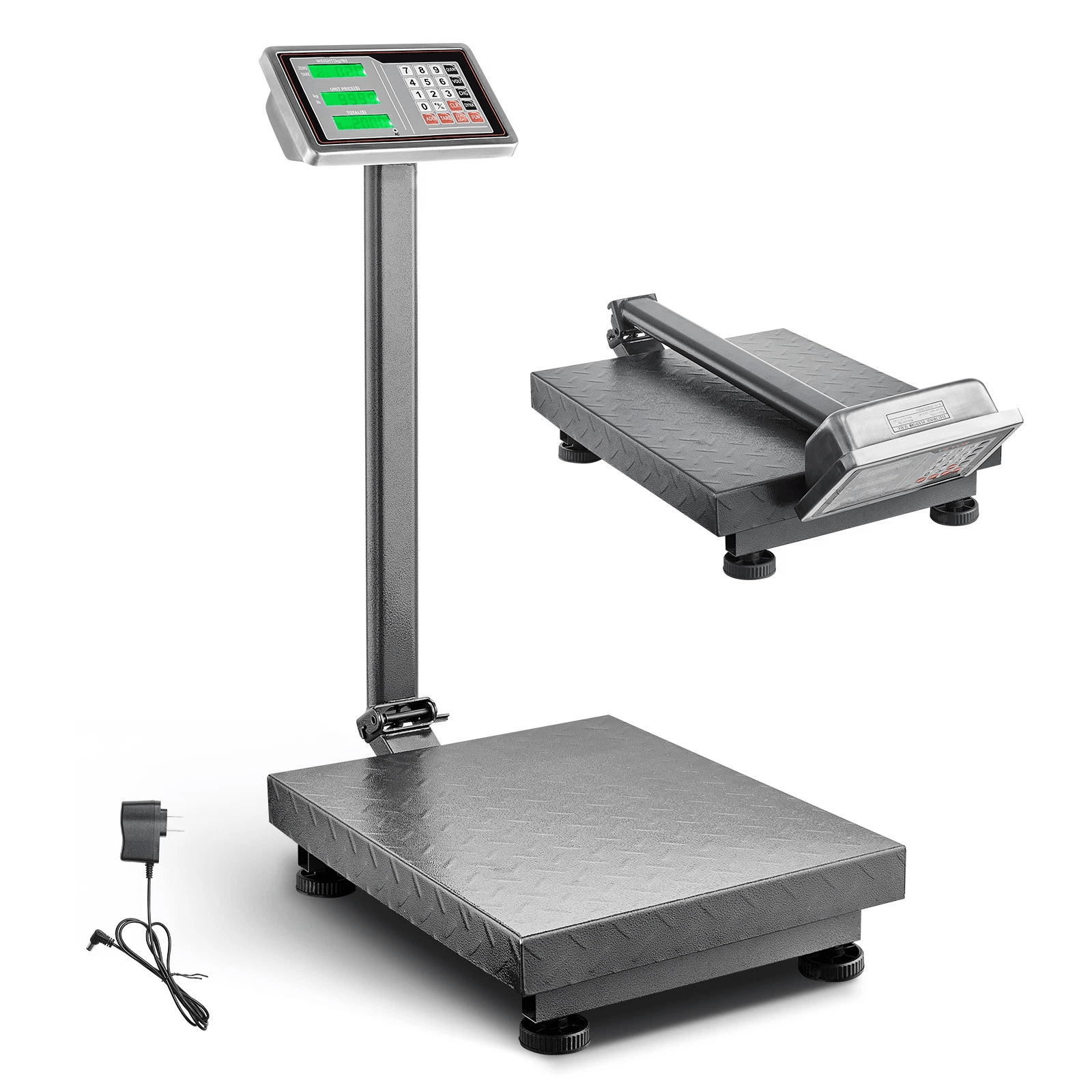 Digital Computing Floor Platform Scale, AC/DC Powered Shipping & Postal Scale