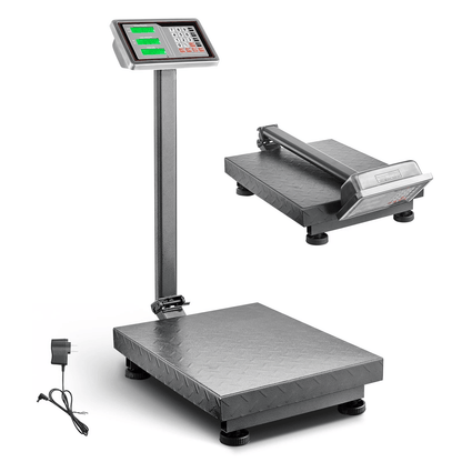 Digital Computing Floor Platform Scale, AC/DC Powered Shipping & Postal Scale