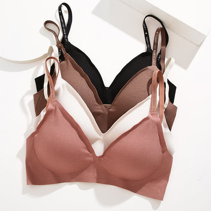 Women Sexy Seamless Bras Deep V Neck Bralette Sexy Lingerie Letter Strap Tops Push Up Underwear Wir 1