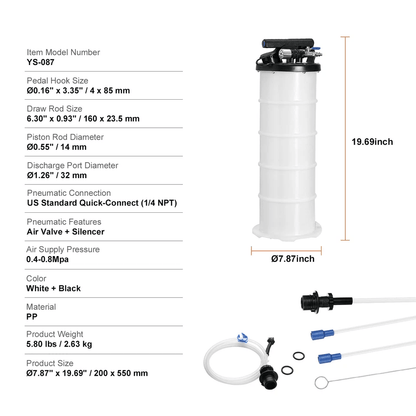 Dual Mode Fluid Extractor Pneumatic  Manual Oil Change Vacuum Pump 5