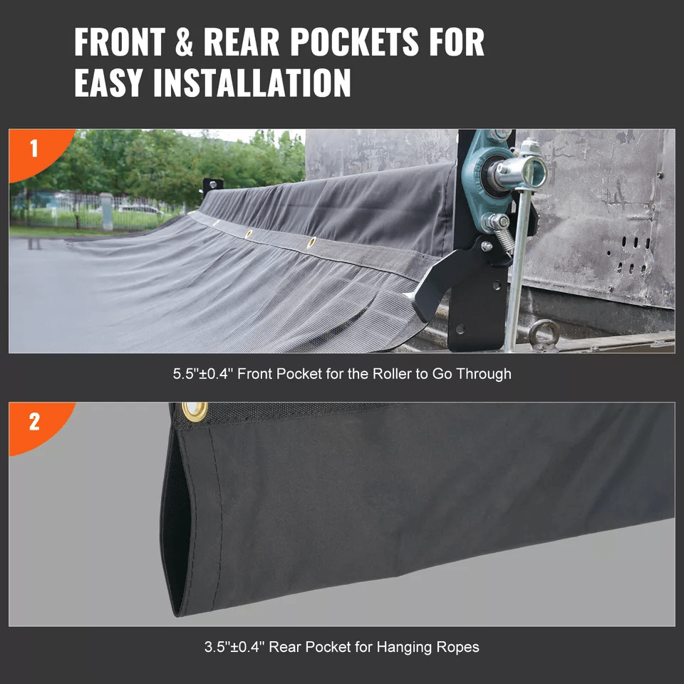 Dump Truck Mesh Tarp Heavy Duty PVC Double Pockets  Brass Grommets For Trailer  Dump Trailer Shade 3
