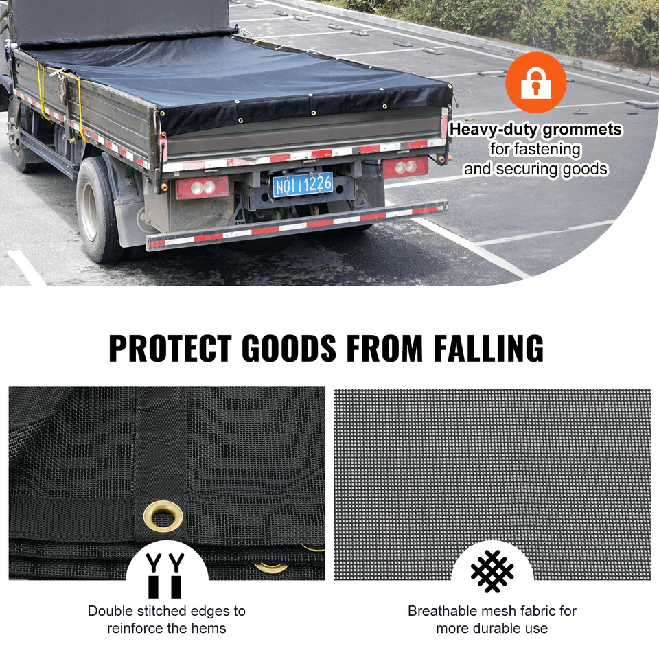 Dump Truck Mesh Tarp Heavy Duty PVC Double Pockets  Brass Grommets For Trailer  Dump Trailer Shade 2