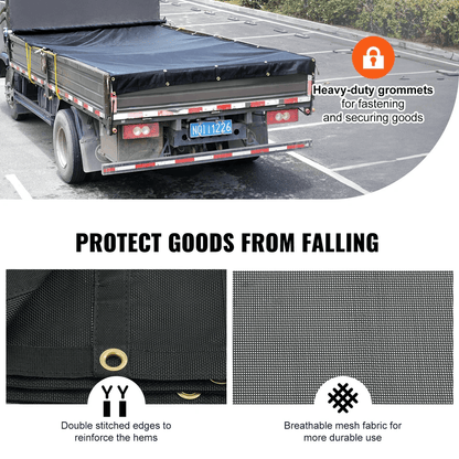 Dump Truck Mesh Tarp Heavy Duty PVC Double Pockets  Brass Grommets For Trailer  Dump Trailer Shade 2