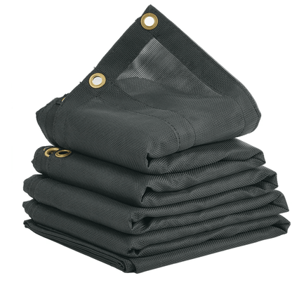 Dump Truck Mesh Tarp, Heavy Duty PVC, Double Pockets & Brass Grommets for Trailer & Dump Trailer Shade