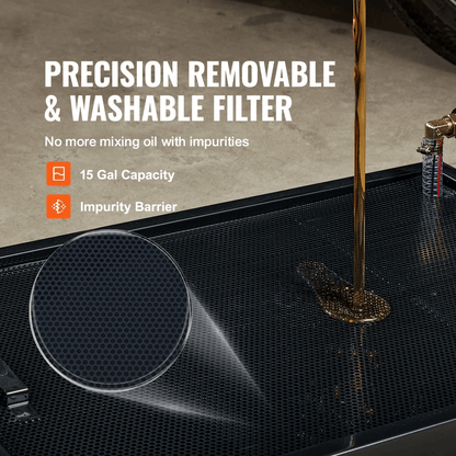 Low Profile Oil Drain Pan With Electric Pump  Swivel Casters Professional Fluid Disposal Cart 4