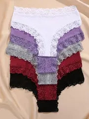 Women Cotton Panties Floral Lace Intimate Underwear Trendy Patchwork Briefs  Soft Underpants 11