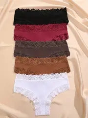 Women Cotton Panties Floral Lace Intimate Underwear Trendy Patchwork Briefs  Soft Underpants 12