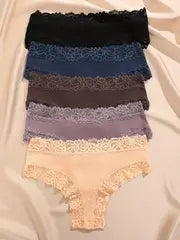 Women Cotton Panties Floral Lace Intimate Underwear Trendy Patchwork Briefs  Soft Underpants 13