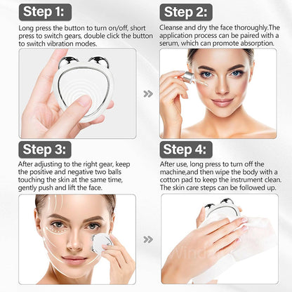 Microcurrent Roller Massager Portable EMS Beauty Device For Facial Lifting Swelling Reduction  Skin 2