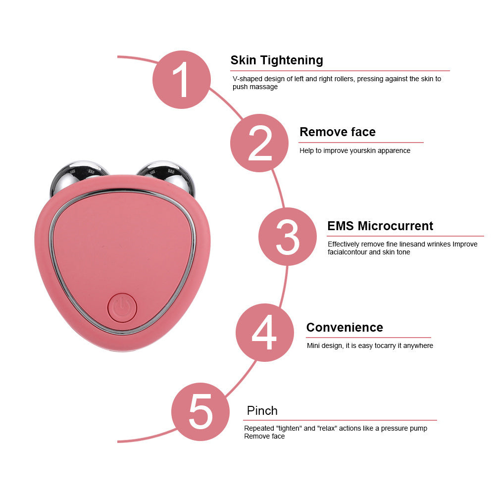 Microcurrent Roller Massager Portable EMS Beauty Device For Facial Lifting Swelling Reduction  Skin 4