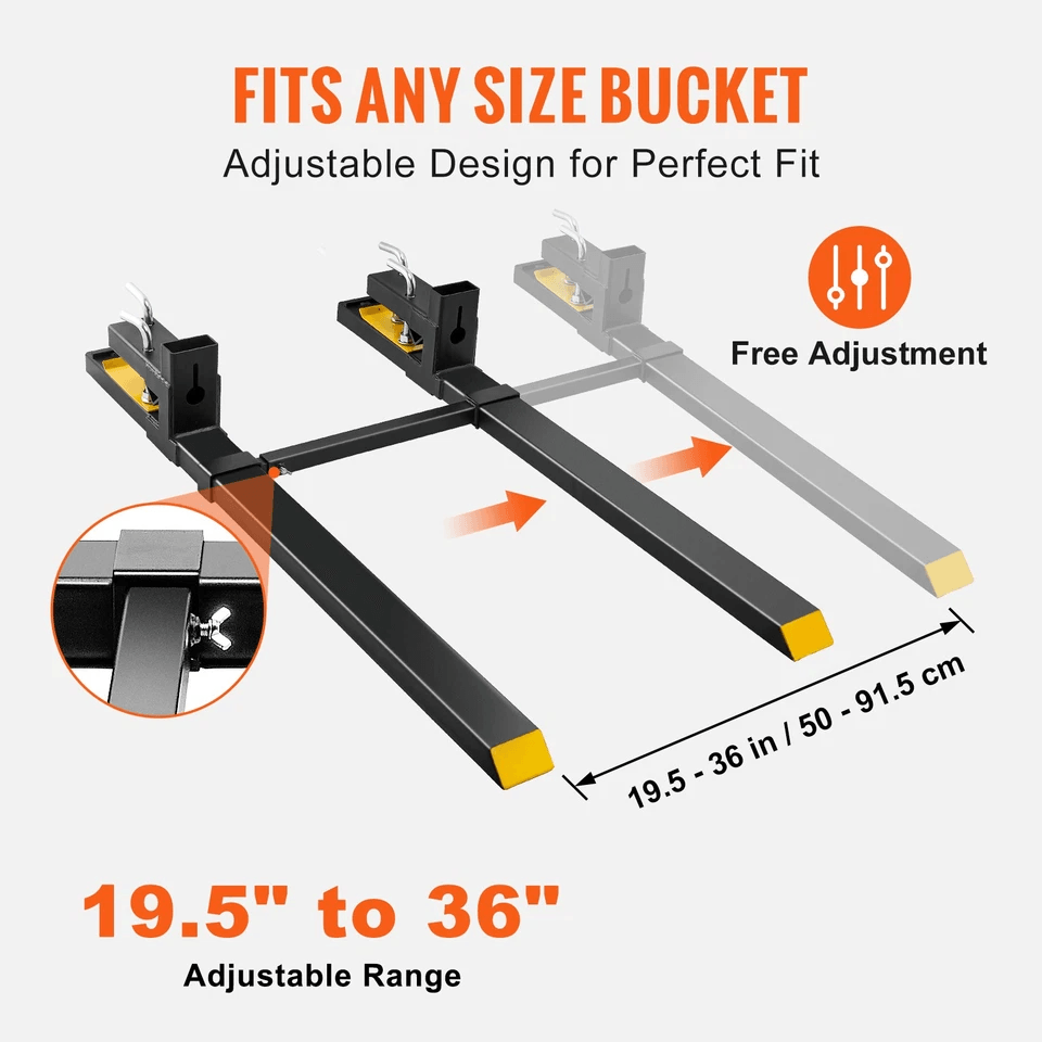 Pallet Forks Clamp On Tractor Forks Adjustable Bucket Forks 3