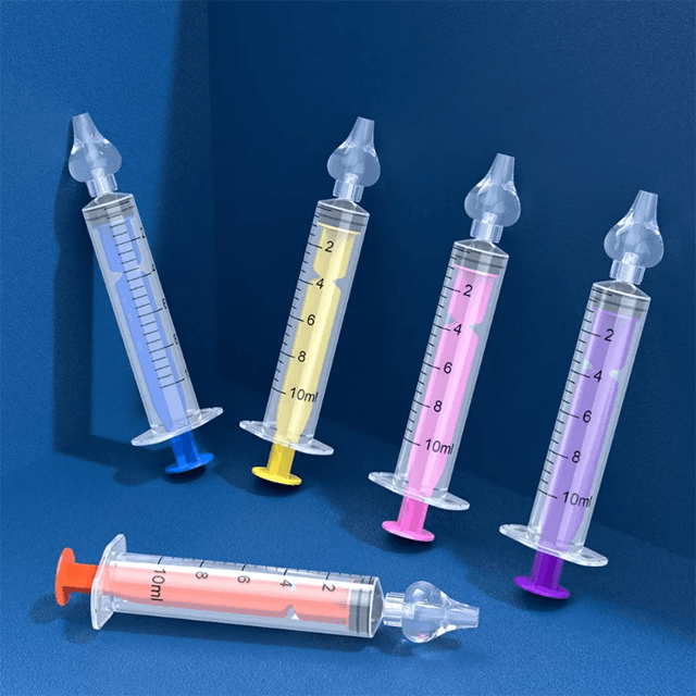 Silicone Baby Nasal Aspirator  Reusable Infant Nose Cleaner Syringe And Nasal Irrigator 6