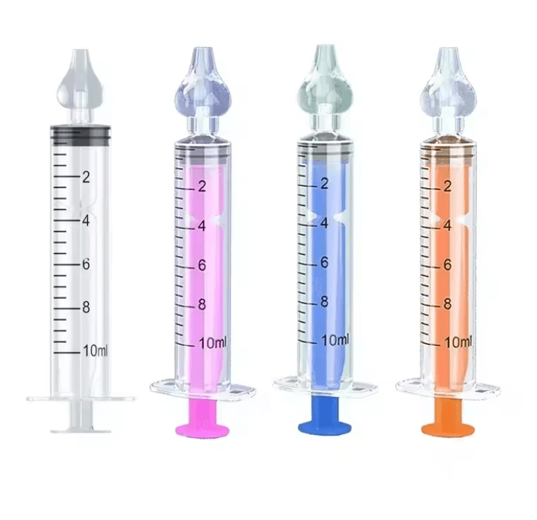 Silicone Baby Nasal Aspirator  Reusable Infant Nose Cleaner Syringe And Nasal Irrigator 10
