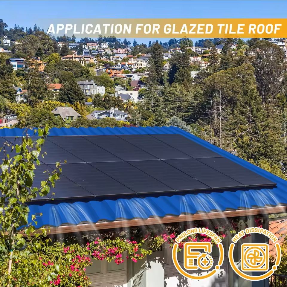 Solar Panel Mounting Bracket Kit With Mini Rails And Rubber Pads For Shingle And Slate Roofs 1