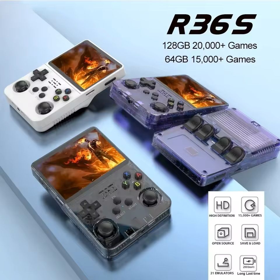 Retro Game Console 3.5 Inch Screen with 64G or 128G Storage Linux System Portable Player