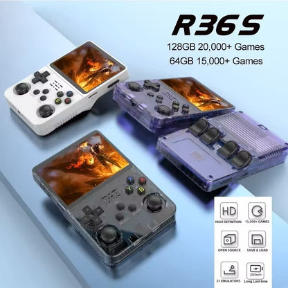 Retro Game Console 3.5 Inch Screen with 64G or 128G Storage Linux System Portable Player