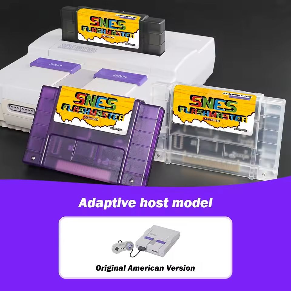 3000-in-1 SNES Game Cartridge with 8GB Flash Card for Classic Nintendo Consoles