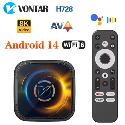 Android 14 Smart TV Box with Octa Core Processor 8K 4K Video Wifi6 and Cooling Fan