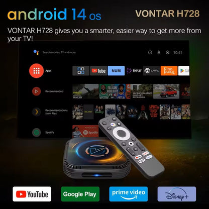 Android 14 Smart TV Box With Octa Core Processor 8K 4K Video Wifi6 And Cooling Fan 7