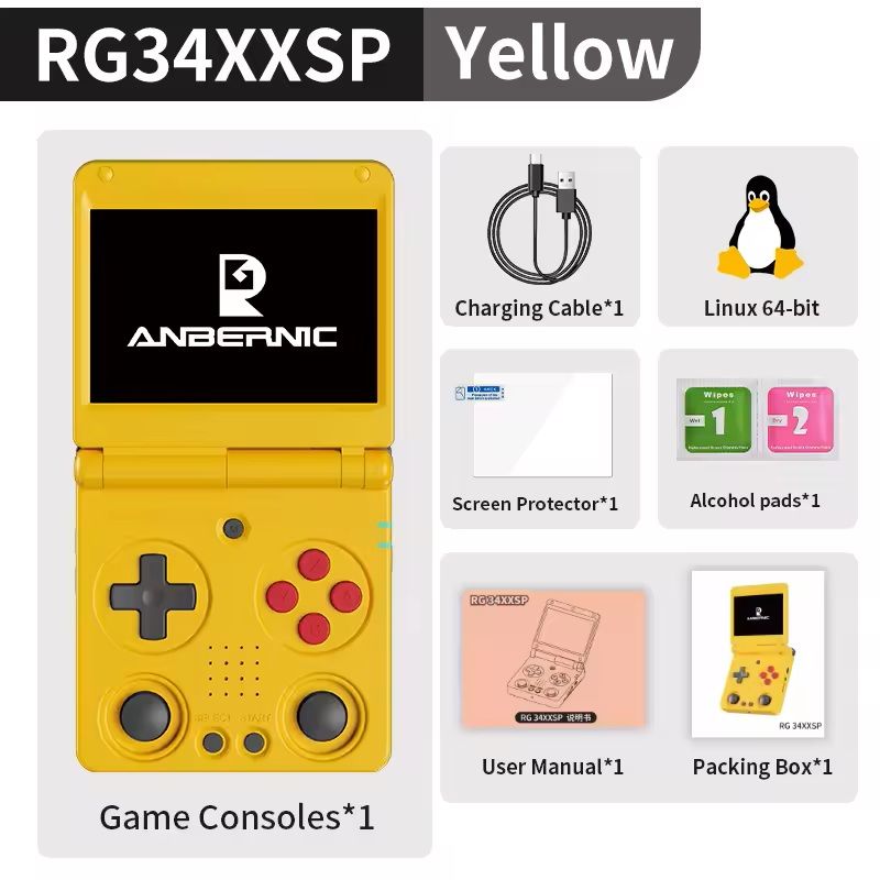 Flip Handheld Retro Game Console With 34 Inch Screen 64G 5000 Games And HDMI Output 1