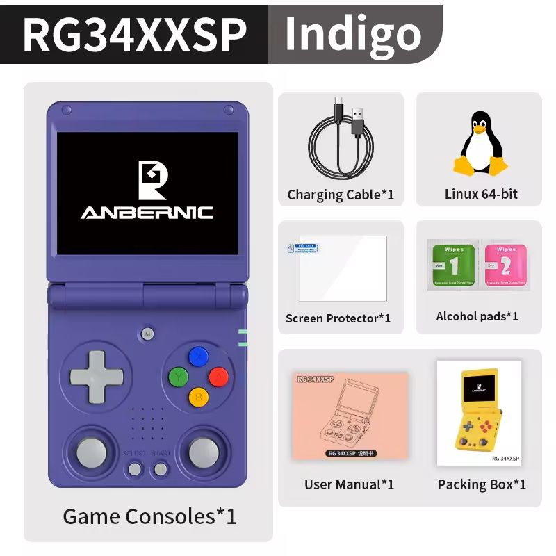 Flip Handheld Retro Game Console With 34 Inch Screen 64G 5000 Games And HDMI Output 2
