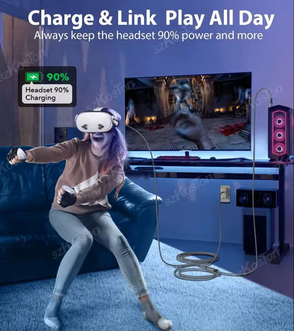 USB32 Gen1 VR Link Cable For Meta Quest 3 PICO 4 With Fast Charging And Data Transfer 3