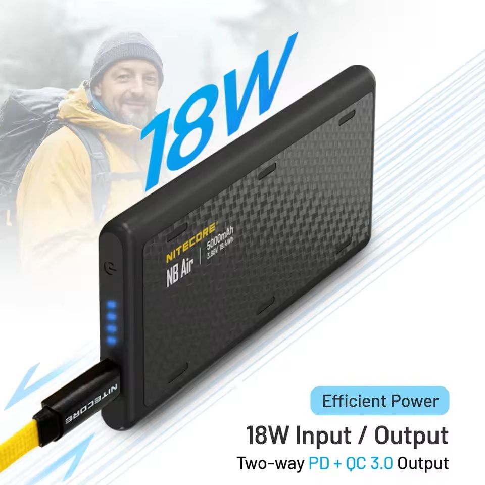 Waterproof 5000mAh USB C Power Bank with Fast Charging and PD QC Output