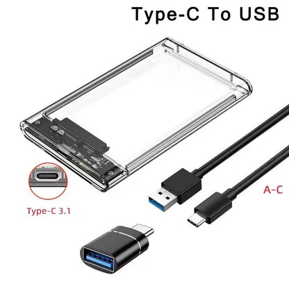 USB 30 And Type C SSD Enclosure For 25 Inch SATA Drives With 5Gbps Transfer Speed 1