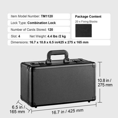 Graded Card Box High Capacity Sports Card Holder With Coded Lock Foam Dividers  Protective Aluminum 4