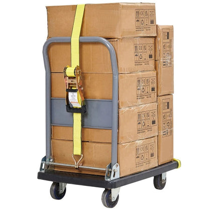 4 Pack Ratchet Tie Down Straps 10000 Lbs Breaking Strength 2 X 27 Heavy Duty Straps With Double J H 8
