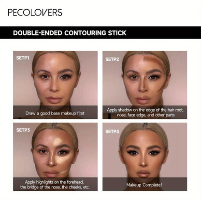 Double Headed Contouring Stick & Concealer Highlighter 3D Nose Bridge Shadow for V Face & High Nose Makeup