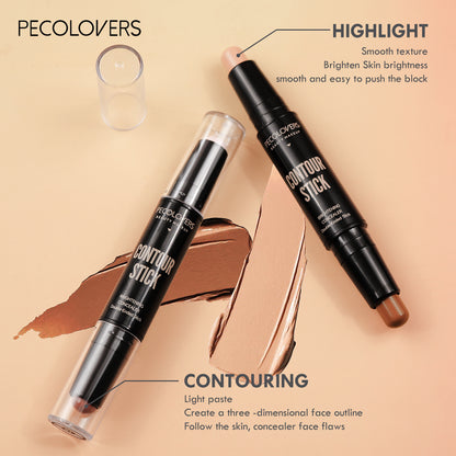 Double Headed Contouring Stick & Concealer Highlighter 3D Nose Bridge Shadow for V Face & High Nose Makeup