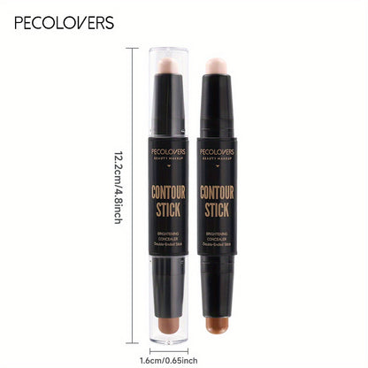 Double Headed Contouring Stick & Concealer Highlighter 3D Nose Bridge Shadow for V Face & High Nose Makeup
