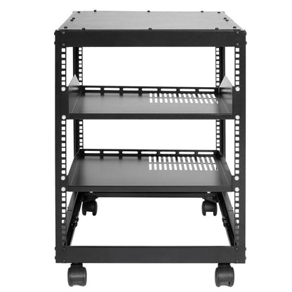 12U 4 Post Open Frame Server Rack Adjustable Depth 23 To 40 HeavyDuty Network Enclosure For AV  IT  6