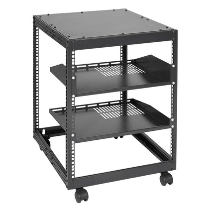 12U 4 Post Open Frame Server Rack Adjustable Depth 23 To 40 HeavyDuty Network Enclosure For AV  IT  10