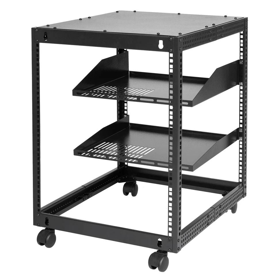 12U 4 Post Open Frame Server Rack Adjustable Depth 23 To 40 HeavyDuty Network Enclosure For AV  IT  1