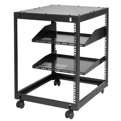 12U 4 Post Open Frame Server Rack Adjustable Depth 23 To 40 HeavyDuty Network Enclosure For AV  IT  1