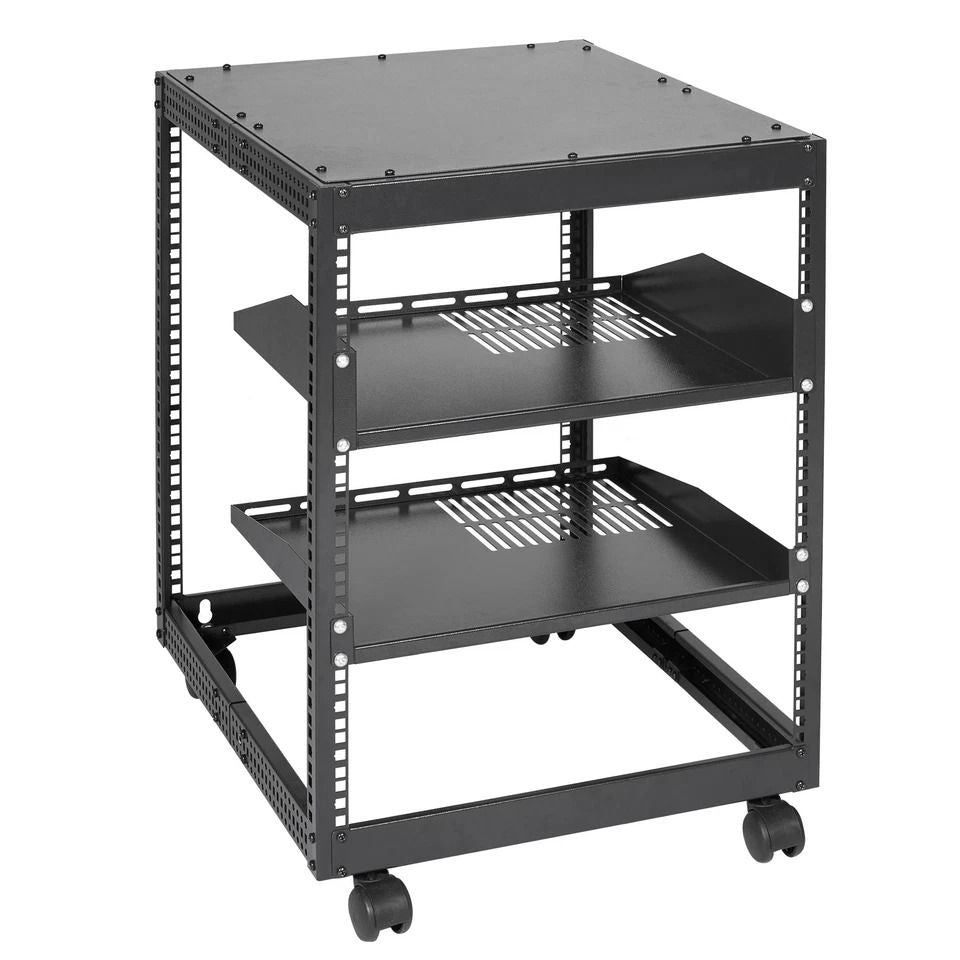 12U 4 Post Open Frame Server Rack Adjustable Depth 23 To 40 HeavyDuty Network Enclosure For AV  IT  7