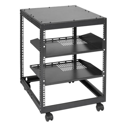 12U 4 Post Open Frame Server Rack Adjustable Depth 23 To 40 HeavyDuty Network Enclosure For AV  IT  7