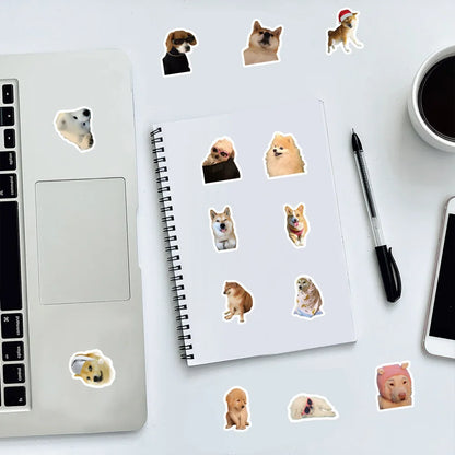 Funny Dog Stickers Pack Cute Cartoon Puppy Decals for Laptop, Phone & More