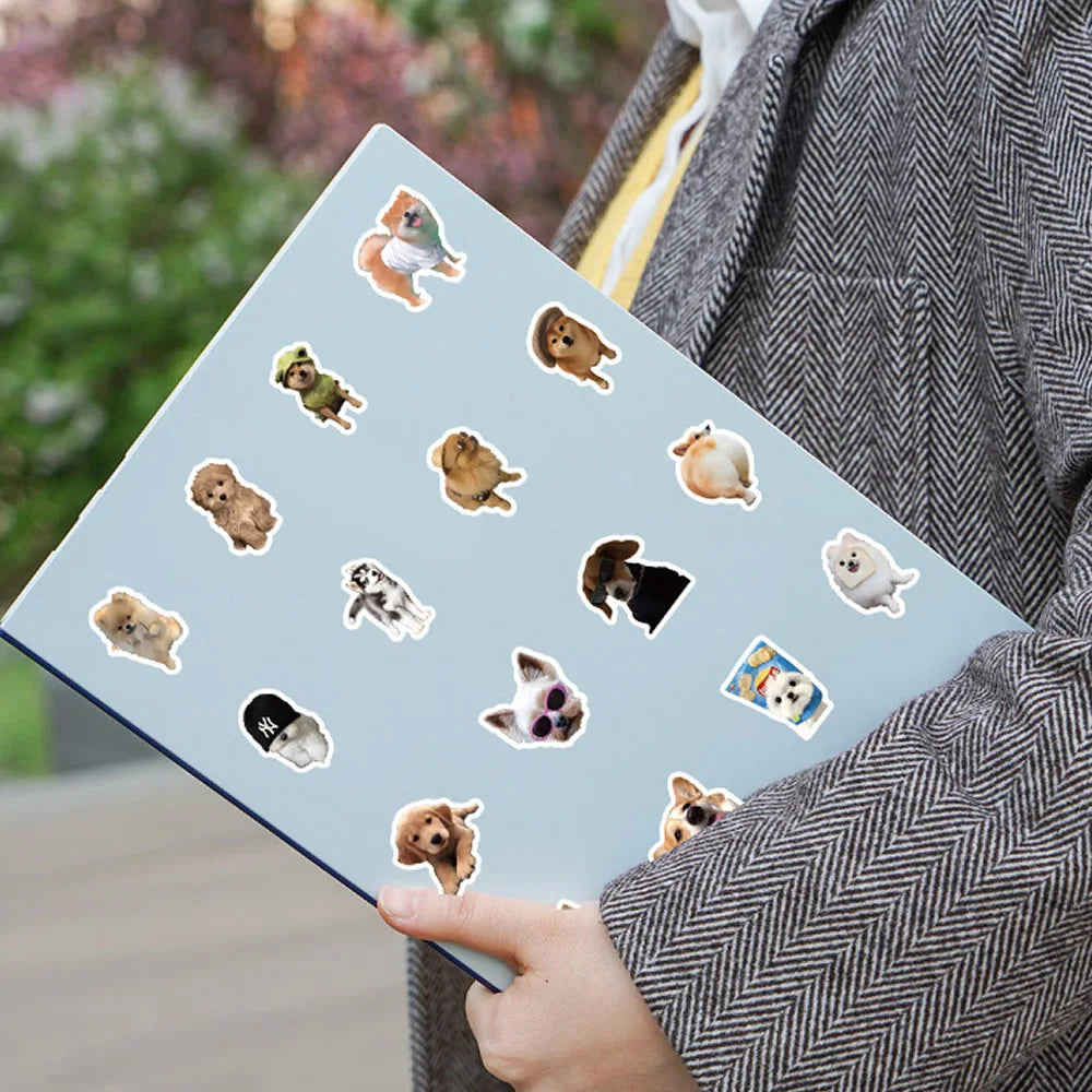 Funny Dog Stickers Pack Cute Cartoon Puppy Decals for Laptop, Phone & More