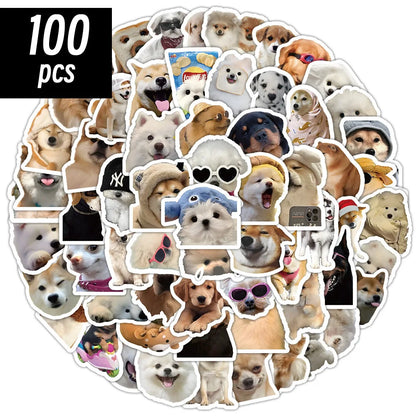 Funny Dog Stickers Pack Cute Cartoon Puppy Decals for Laptop, Phone & More