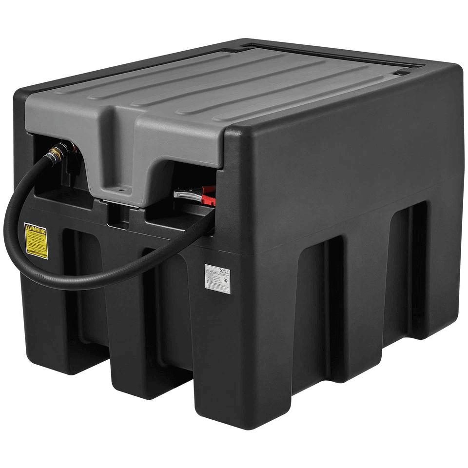 Portable Diesel Tank Oil Fuel Tank with Electric Transfer Pump, Mobile Fuel Storage for Trucks, Farms, Heavy Equipment