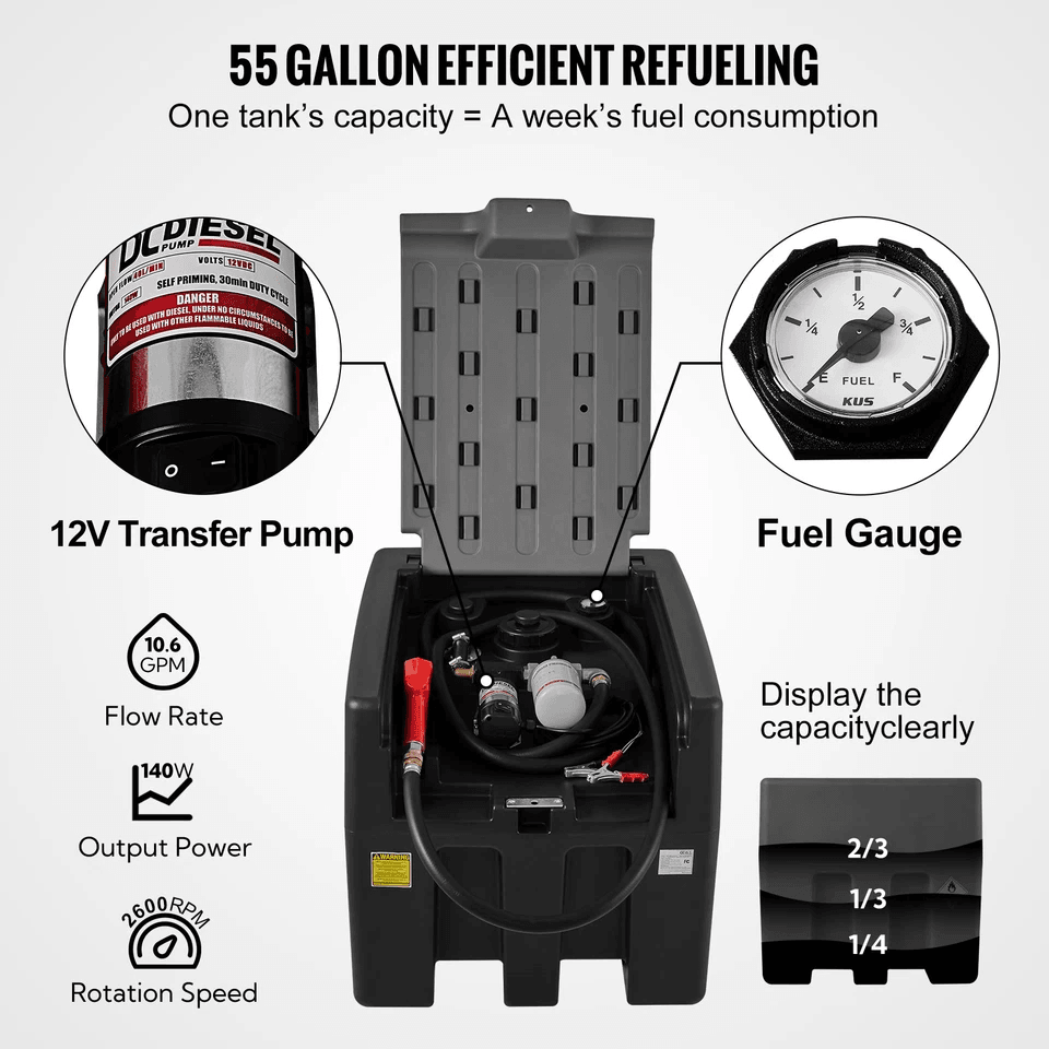 Portable Diesel Tank Oil Fuel Tank With Electric Transfer Pump Mobile Fuel Storage For Trucks Farms 5
